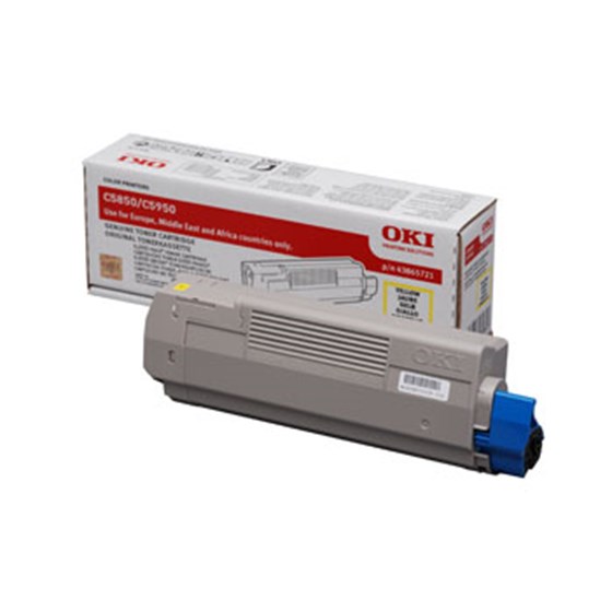 OKI C5850/5950/MC560 Y (43865721) Lasertoner, gul, Original 6000 print Billede af OKI C5850/5950/MC560 Y (43865721) Lasertoner, gul, Original 6000 print