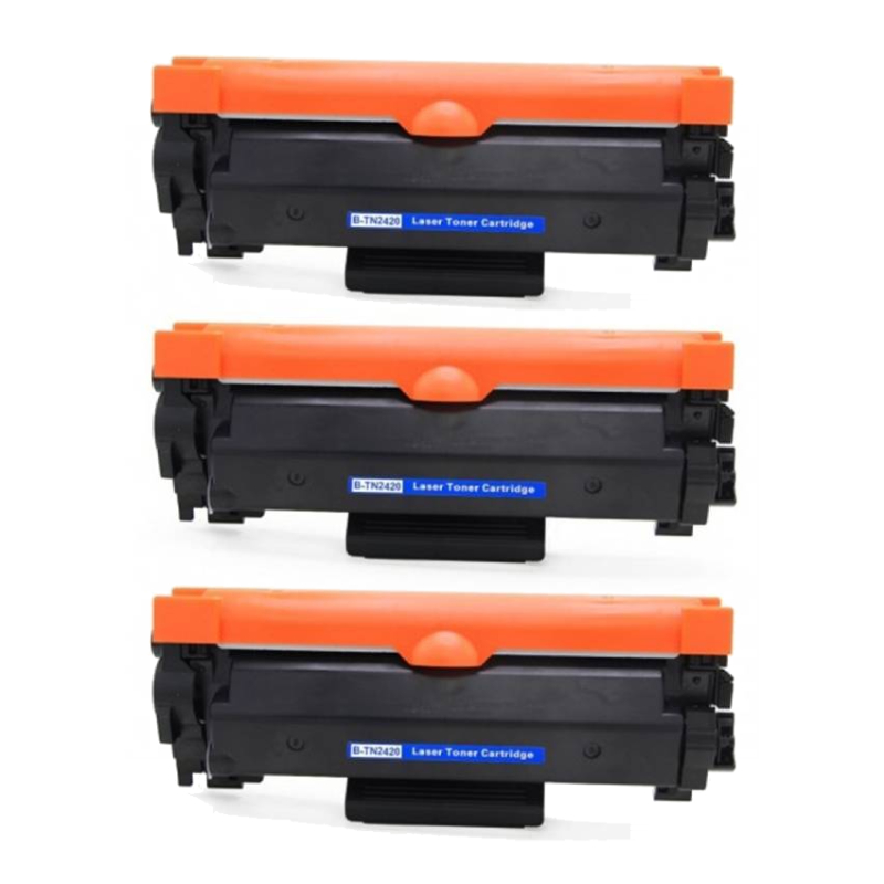 Brother TN 2420 BK Combo Pack 3 Stk Toner B2420XP Kompatibel Sort   112 Brother TN 2410 2420 Toner   B2410P 2 