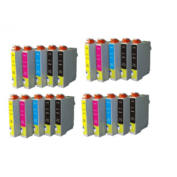 Epson T0711/T0891 T0712/T0892 T0713/T0893 T0714/T0894 combo pack 20 stk blækpatron BK/C/M/