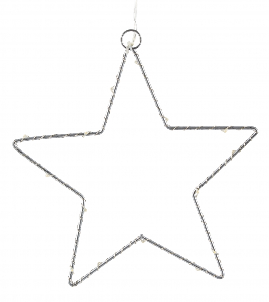 Villa Collection, Stjerne m. LED lys. Metal, Sølv. H 25,0cm, L 25,0cm, B 0,3cm Billede af Villa Collection, Stjerne m. LED lys. Metal, Sølv. H 25,0cm, L 25,0cm, B 0,3cm