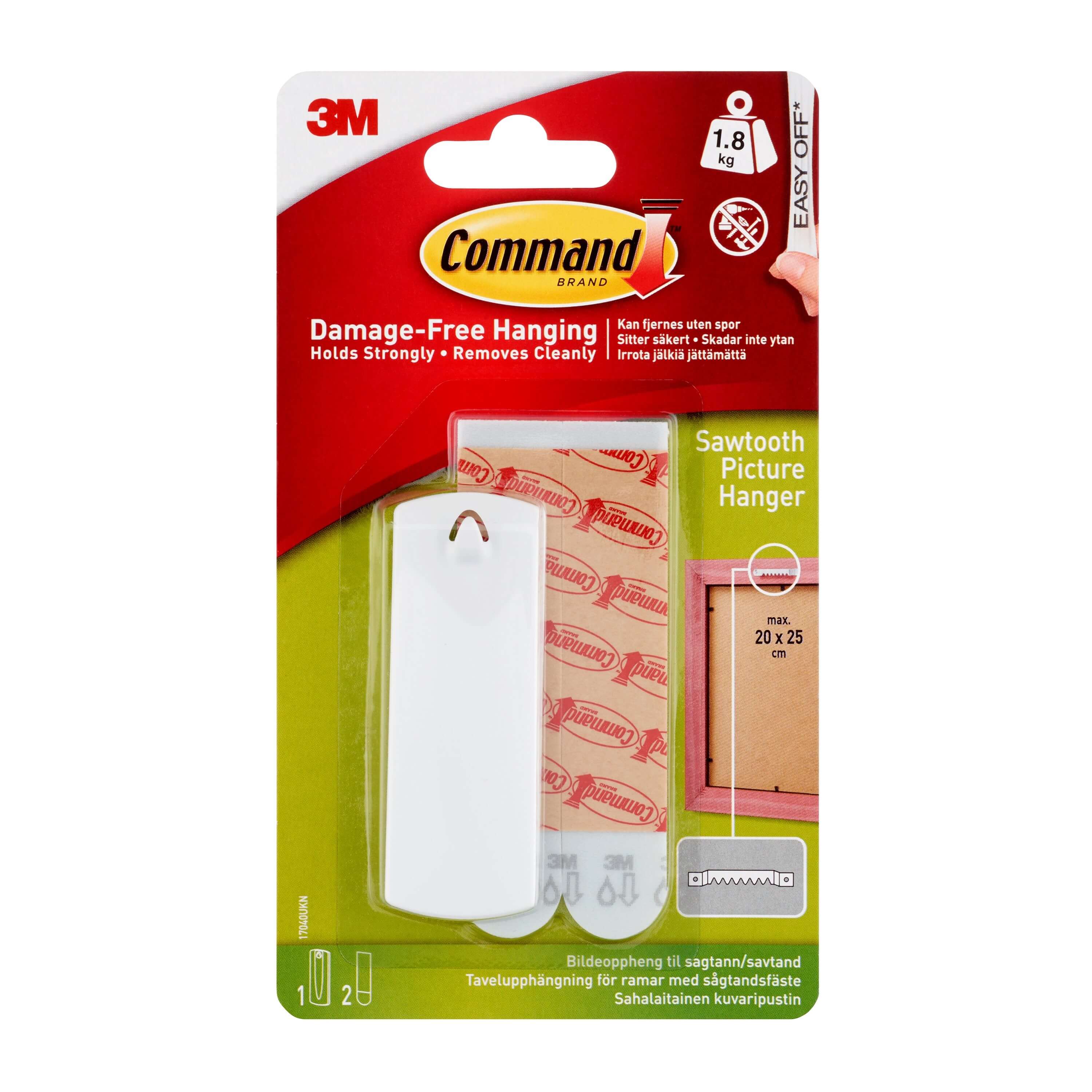 3M Command Stor Universal Bildupphäng, metall, 1 upphängning, 2 stora