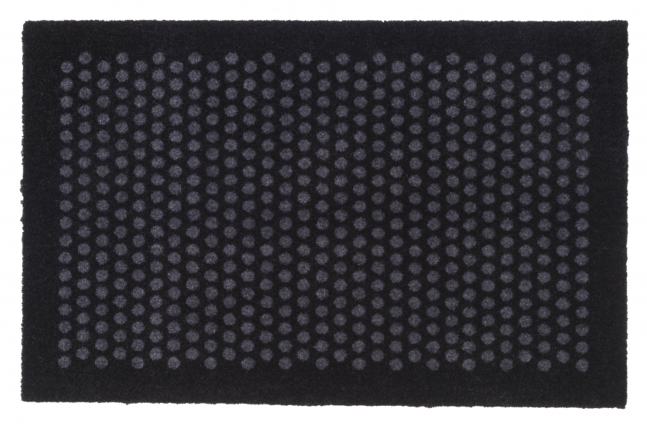 Tica Copenhagen Måtte/løber i polyamid, 60x90 cm, dot design, black/grey Billede af Tica Copenhagen Måtte/løber i polyamid, 60x90 cm, dot design, black/grey