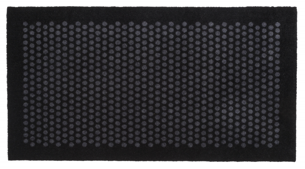 Tica Copenhagen Måtte/løber i polyamid, 67x120 cm, dot design, black/grey Billede af Tica Copenhagen Måtte/løber i polyamid, 67x120 cm, dot design, black/grey