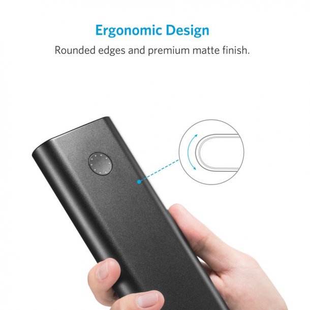 Anker PowerCore+, USB C power bank, 20100 mAh Power IQ, Sort Anker PowerCore+ 20100 mAh powerbank m. USB C sort