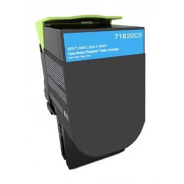 Lexmark CS317/CS417 C Lasertoner – 71B2OCO Cyan 2300 sider