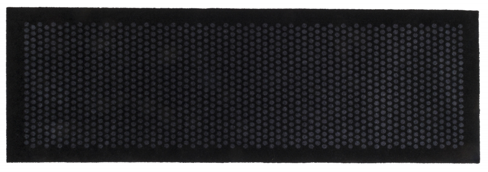 Tica Copenhagen Måtte/løber i polyamid, 67x200 cm, dot design, black/grey Billede af Tica Copenhagen Måtte/løber i polyamid, 67x200 cm, dot design, black/grey