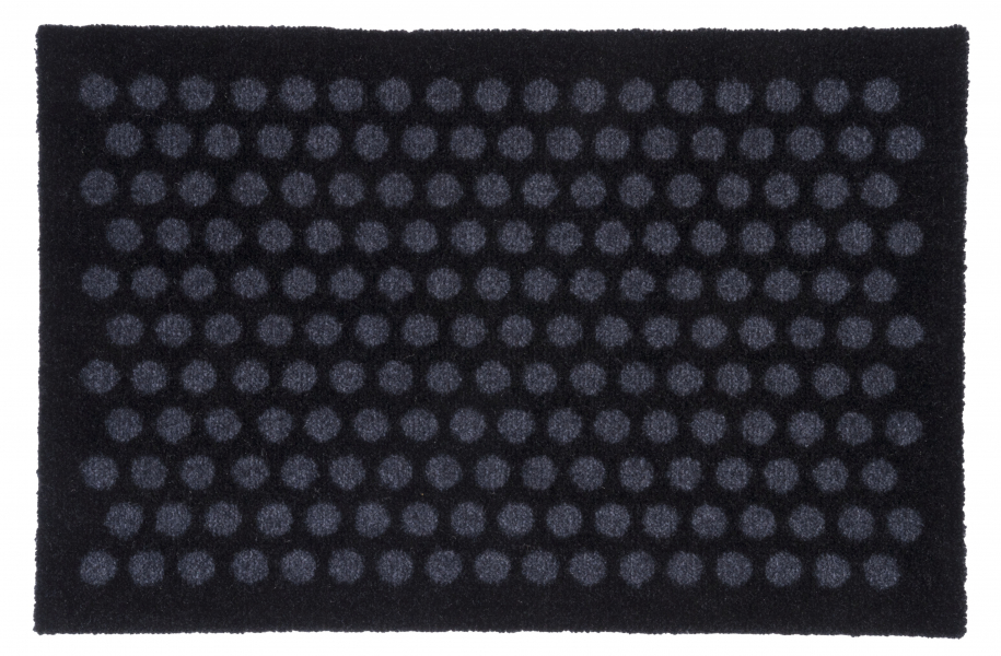Tica Copenhagen Floormat polyamide, 40x60 cm, dot design, black/grey Billede af Tica Copenhagen Floormat polyamide, 40x60 cm, dot design, black/grey