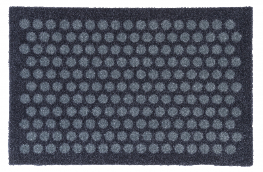 Tica Copenhagen Floormat polyamide, 40x60 cm, dot design, blue/grey Billede af Tica Copenhagen Floormat polyamide, 40x60 cm, dot design, blue/grey