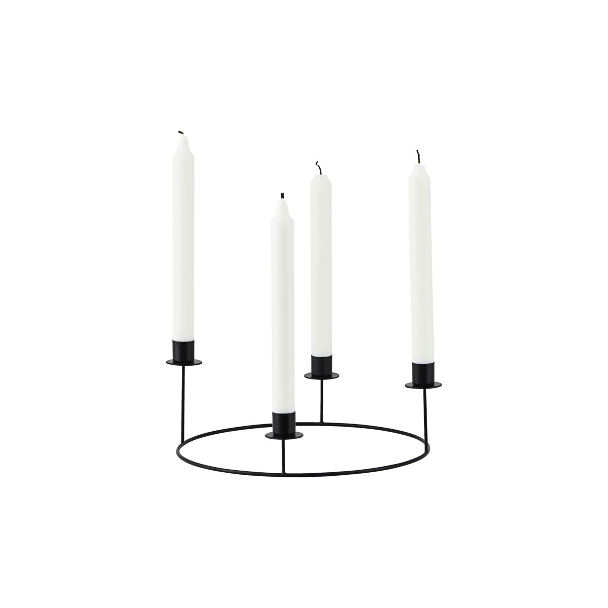 House Doctor Ljusstake, Ring, Svart, Slide: 27 cm, h: 11.5 cm